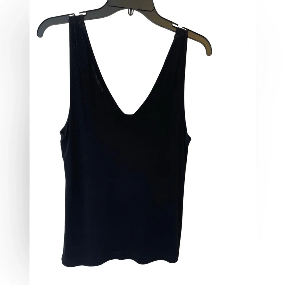 Chico's Travelers Women's Sleeveless Tank Top V Neck Black Size 1 - XS / S